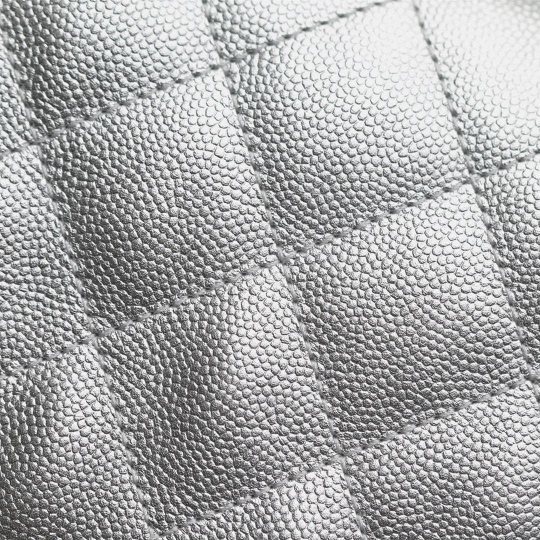 高仿Chanel*25S系列AS5293金屬牛皮流浪包銀色小號免檢版