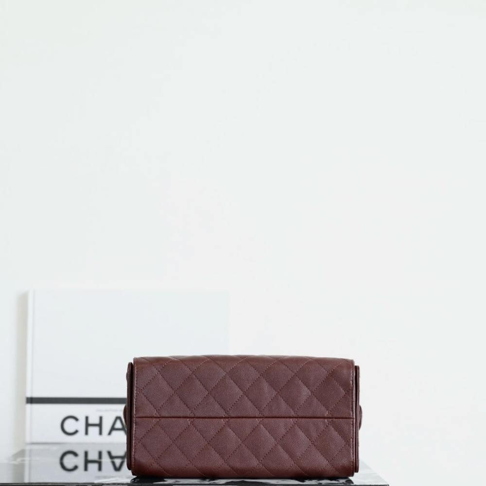 高仿Chanel*25A系列AS5293小牛皮購物袋酒紅色小號免檢版