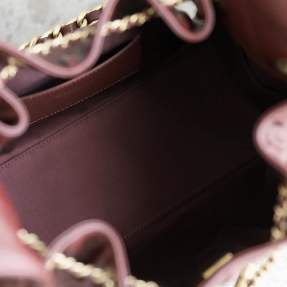 高仿Chanel*25A系列AS5293小牛皮購物袋酒紅色小號免檢版