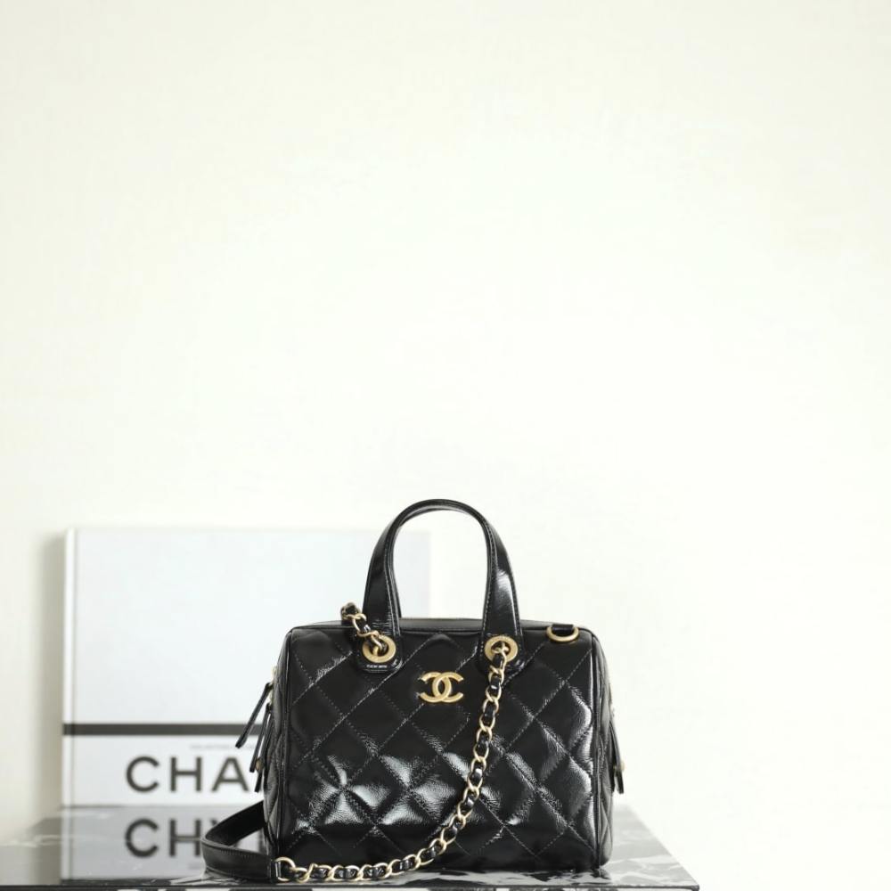高仿Chanel*25A系列AS5578保齡球手提包黑色小號免檢版