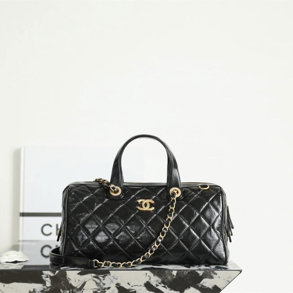 高仿Chanel*25A系列AS5579保齡球手提包黑色大號免檢版