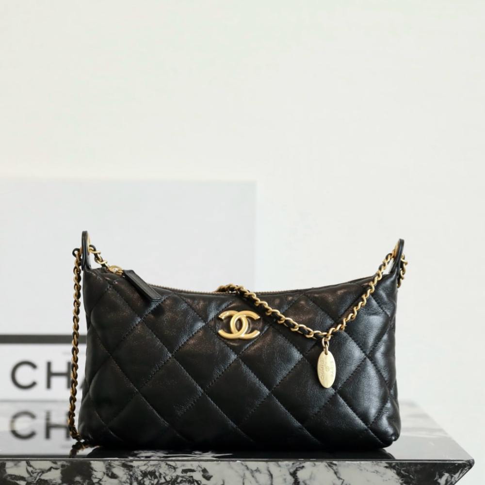 高仿Chanel*25S系列AS5528小羊皮腋下包黑色免檢版