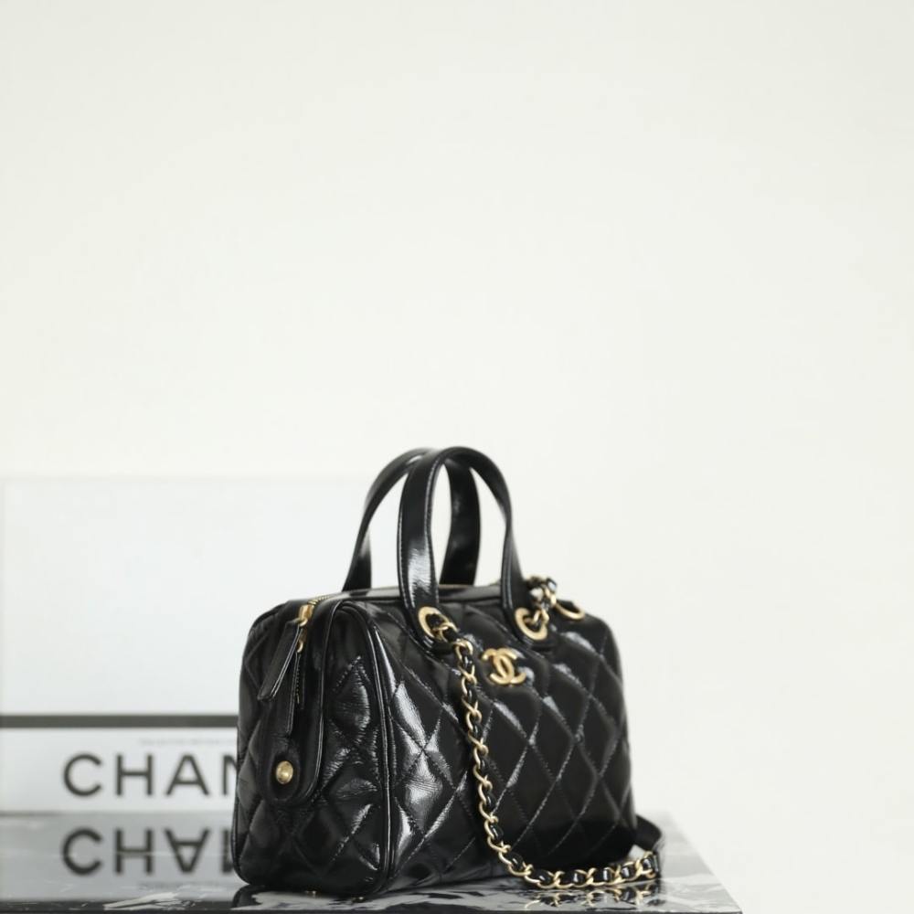 高仿Chanel*25A系列AS5578保齡球手提包黑色小號免檢版