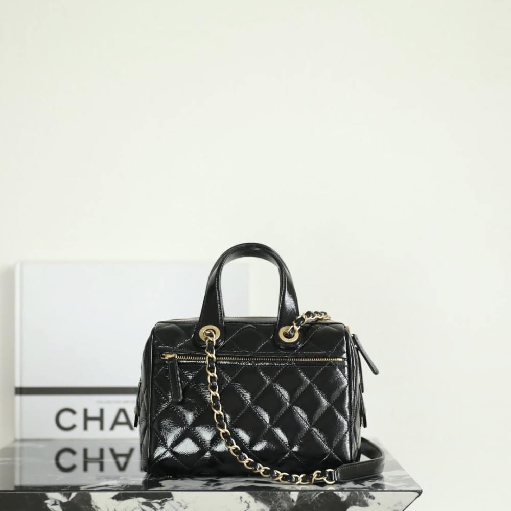 高仿Chanel*25A系列AS5578保齡球手提包黑色小號免檢版