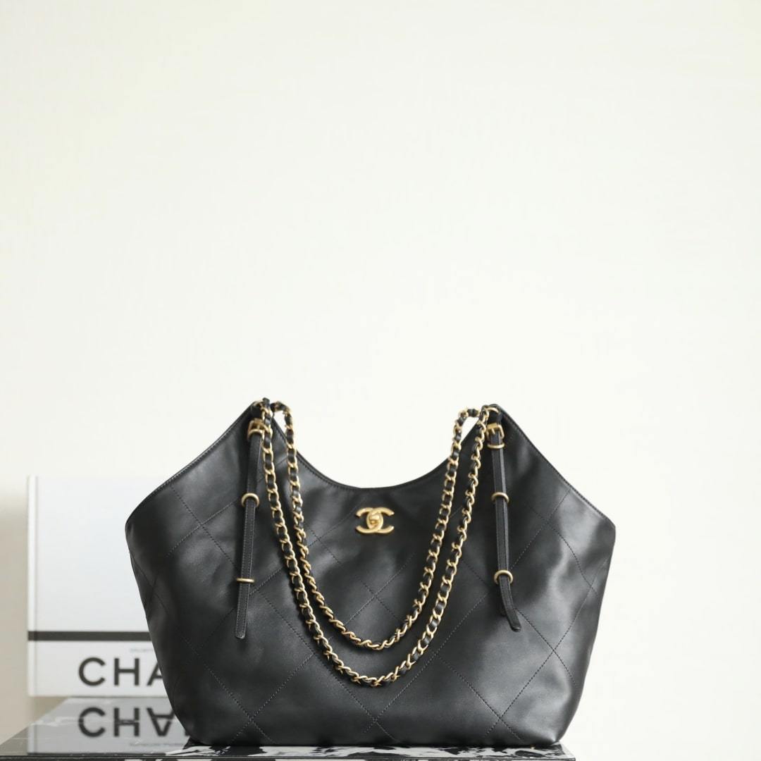 高仿Chanel*25S系列AS5466小牛皮蝙蝠購物袋大號免檢版