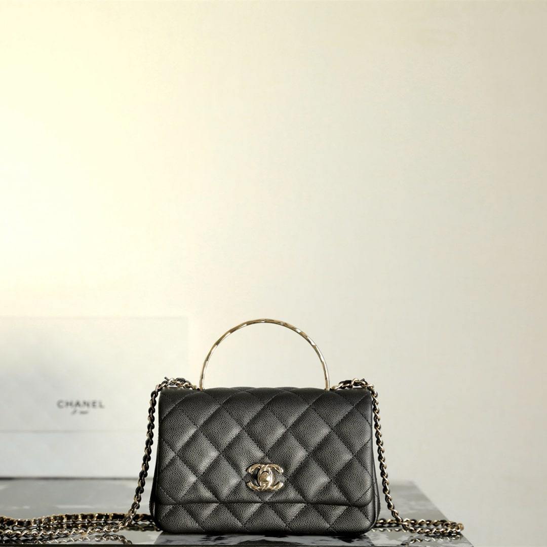 高仿Chanel*25S系列AP4579荔枝牛皮WOC手袋Mini免檢版