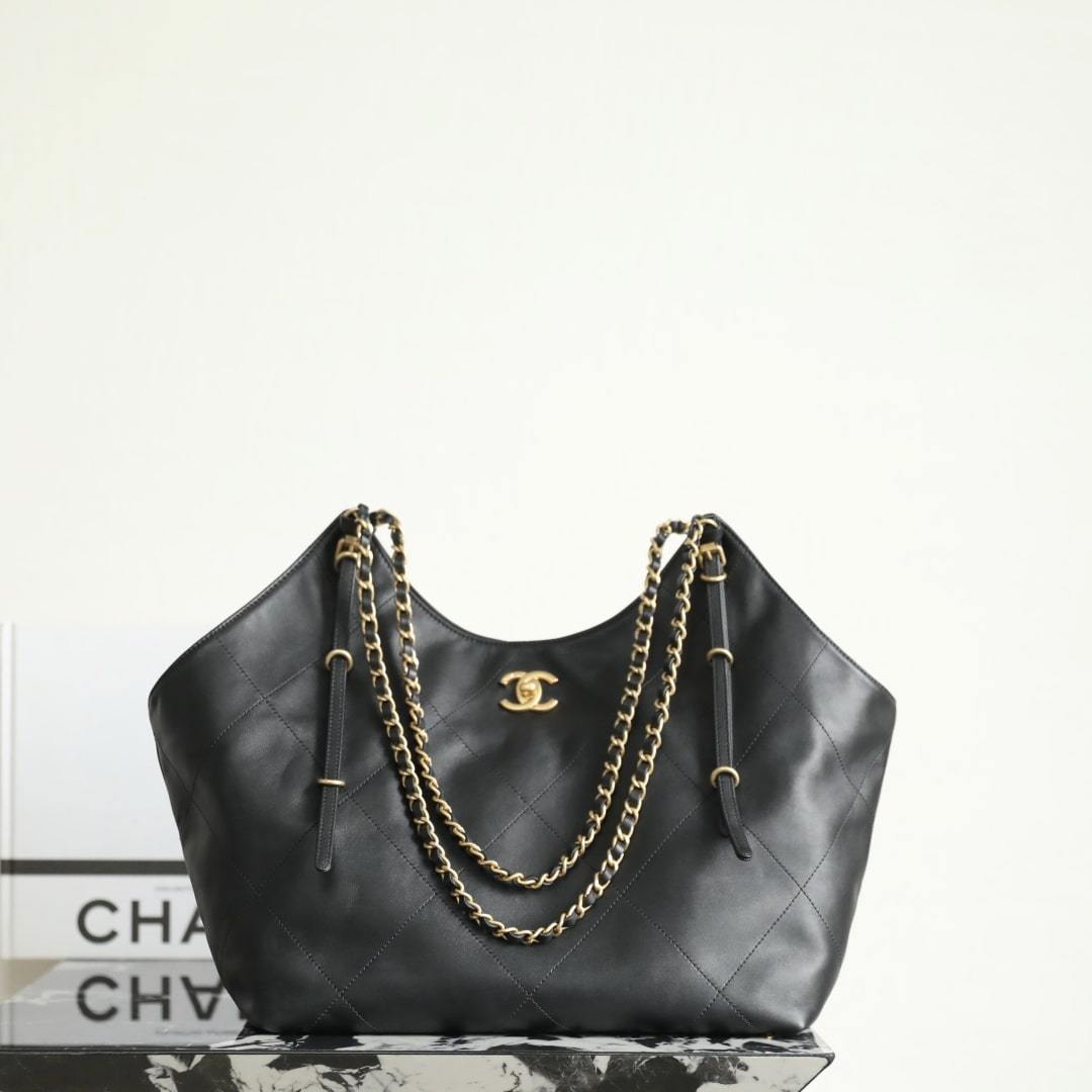 高仿Chanel*25S系列AS5466小牛皮蝙蝠購物袋大號免檢版