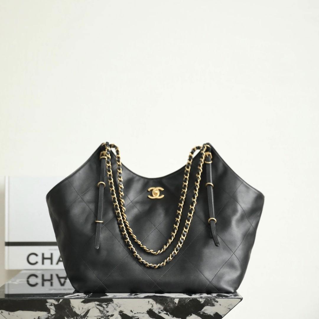 高仿Chanel*25S系列AS5466小牛皮蝙蝠購物袋大號免檢版
