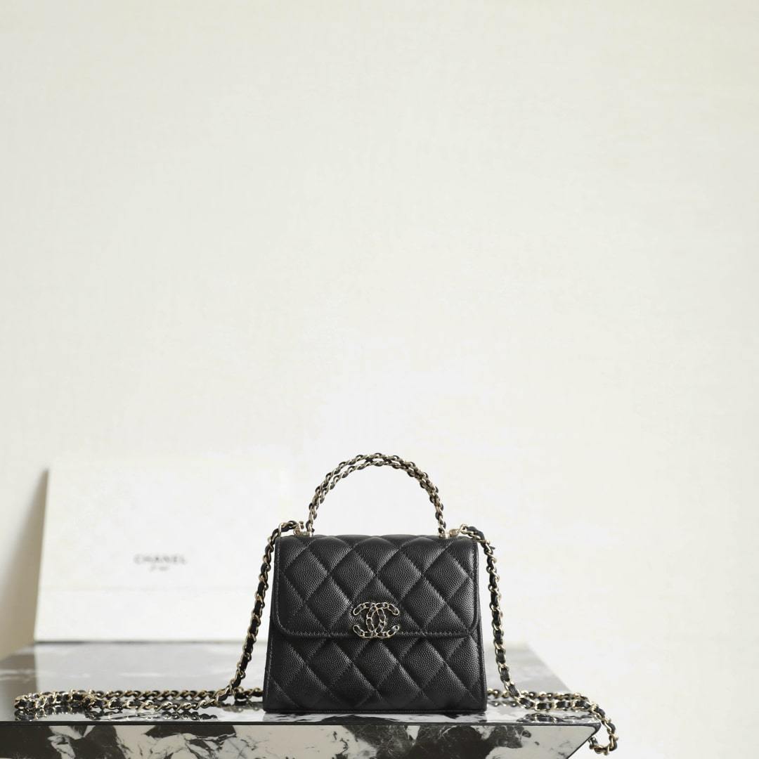 高仿Chanel*23P系列AP3237豎版Kelly手袋黑色免檢版