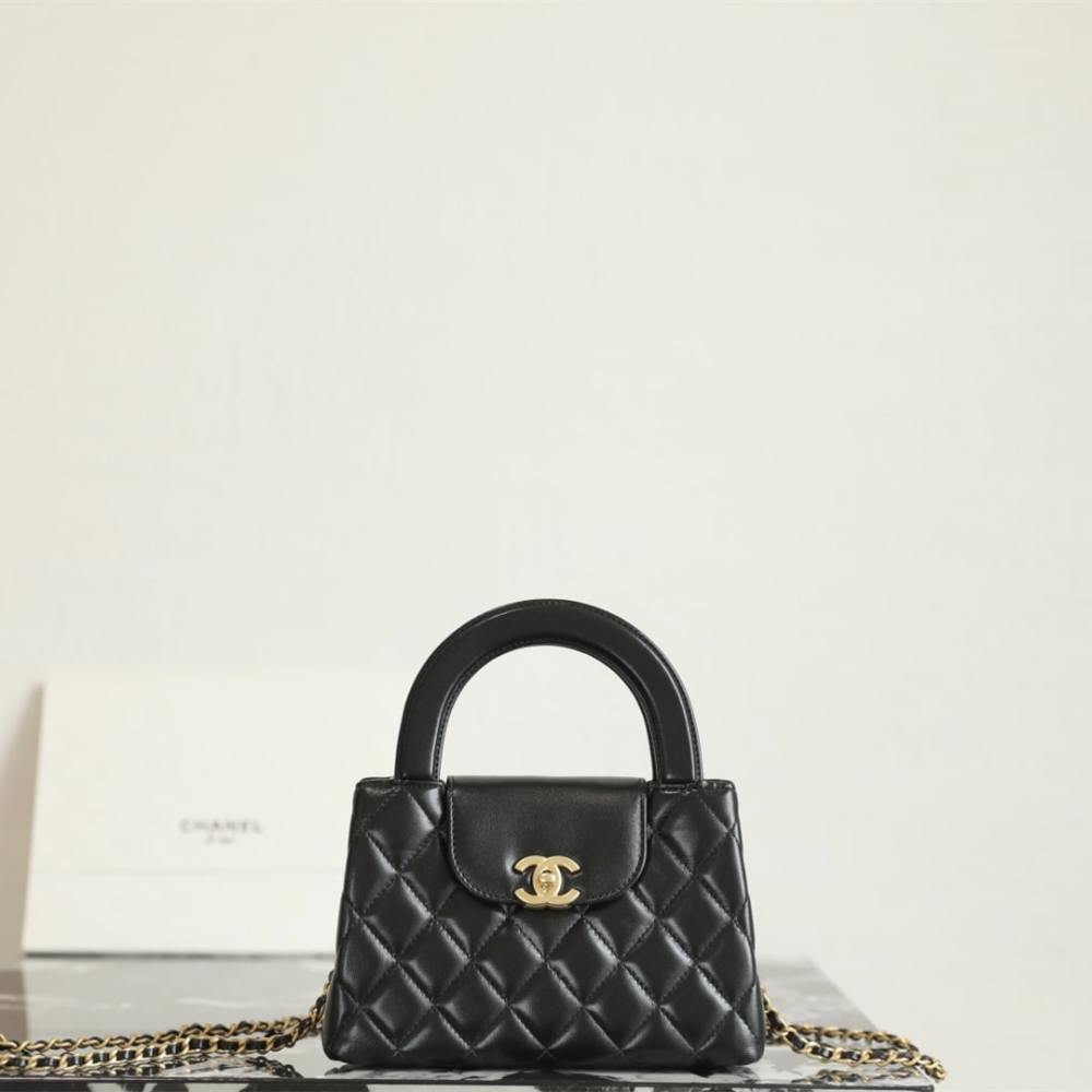 高仿Chanel*25A系列AS4416Kelly羊皮單肩包Mini黑色免檢版