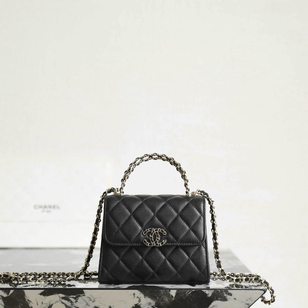 高仿Chanel*23P系列AP3237豎版Kelly手袋黑色免檢版