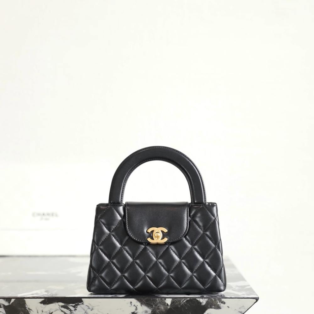 高仿Chanel*25A系列AS4416Kelly羊皮單肩包Mini黑色免檢版
