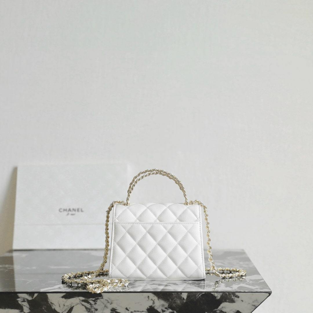 高仿Chanel*23P系列AP3237豎版Kelly手袋白色免檢版