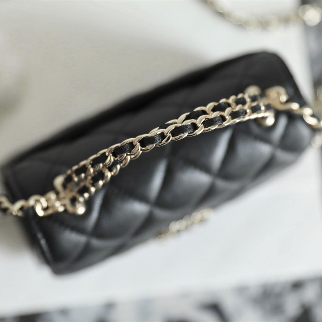 高仿Chanel*23P系列AP3237豎版Kelly手袋黑色免檢版