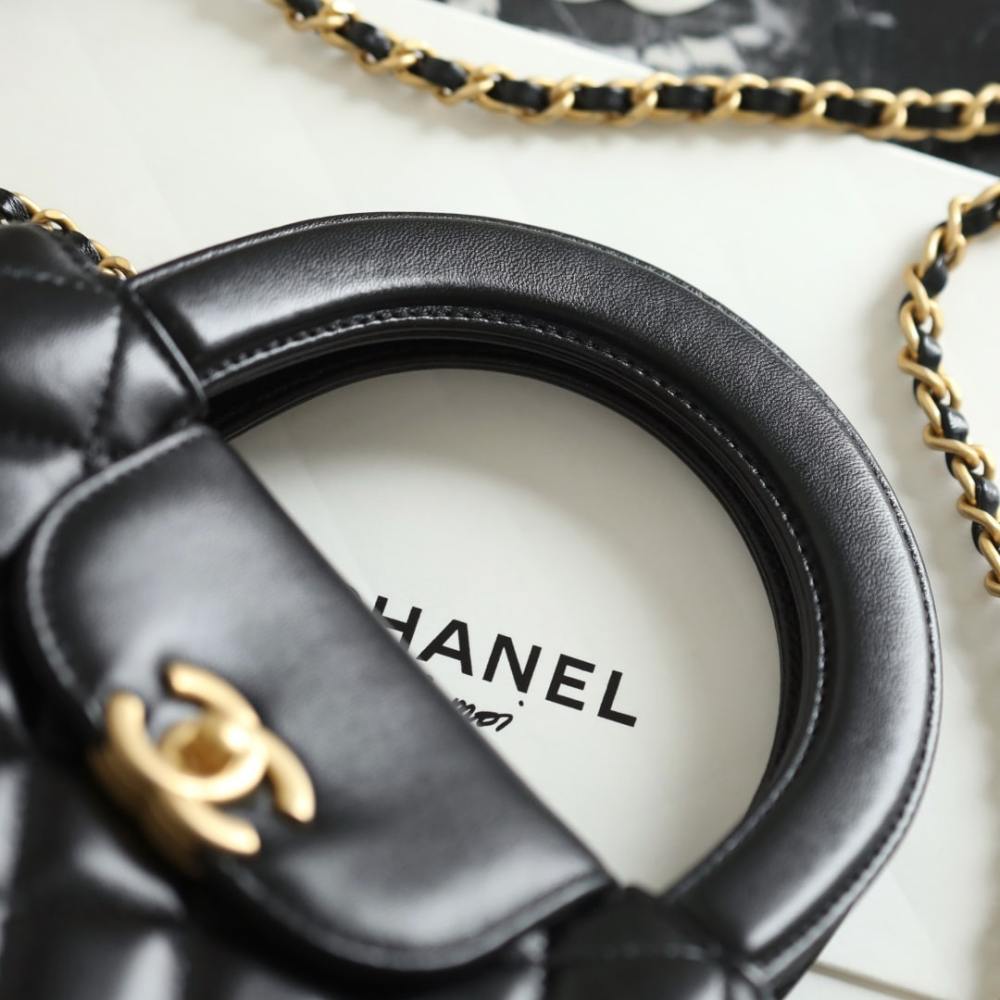 高仿Chanel*25A系列AS4416Kelly羊皮單肩包Mini黑色免檢版