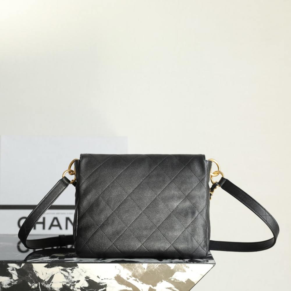 高仿Chanel*25P系列AS5385黑金郵差包小號免檢版