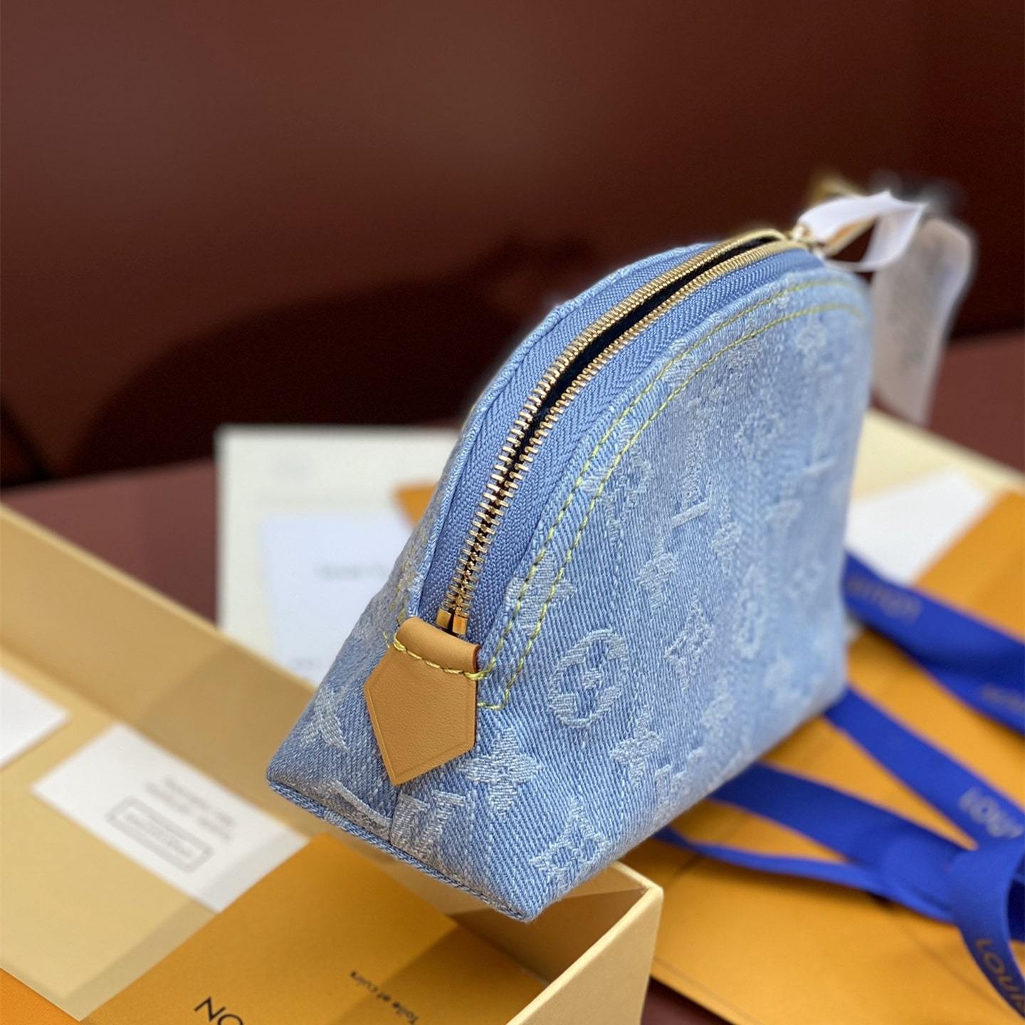 高仿LV*SkyDenim系列M83616水洗丹寧化妝包免檢版
