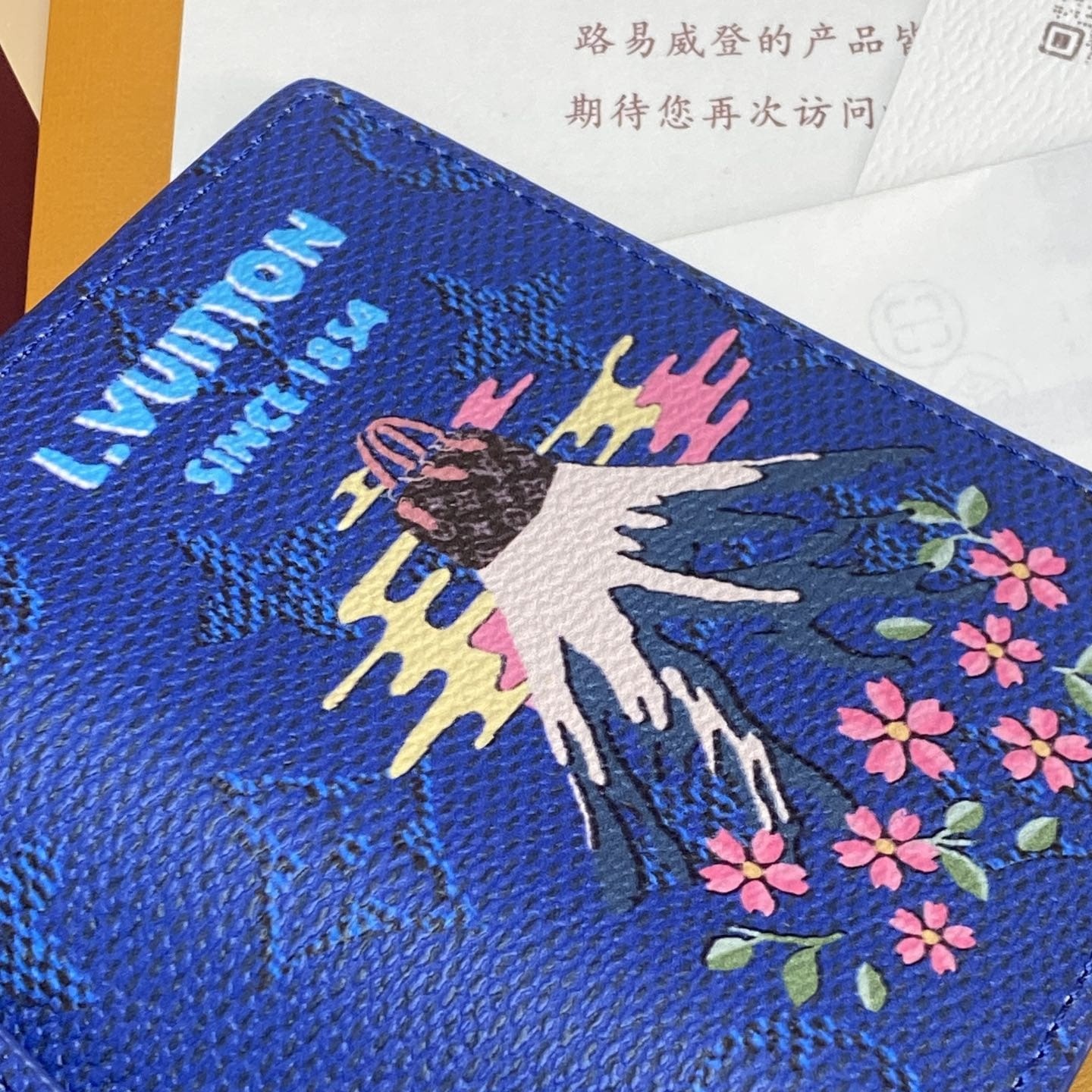 高仿LV聯名Nigo系列M25972駐日美軍紀念款卡包藍色免檢版