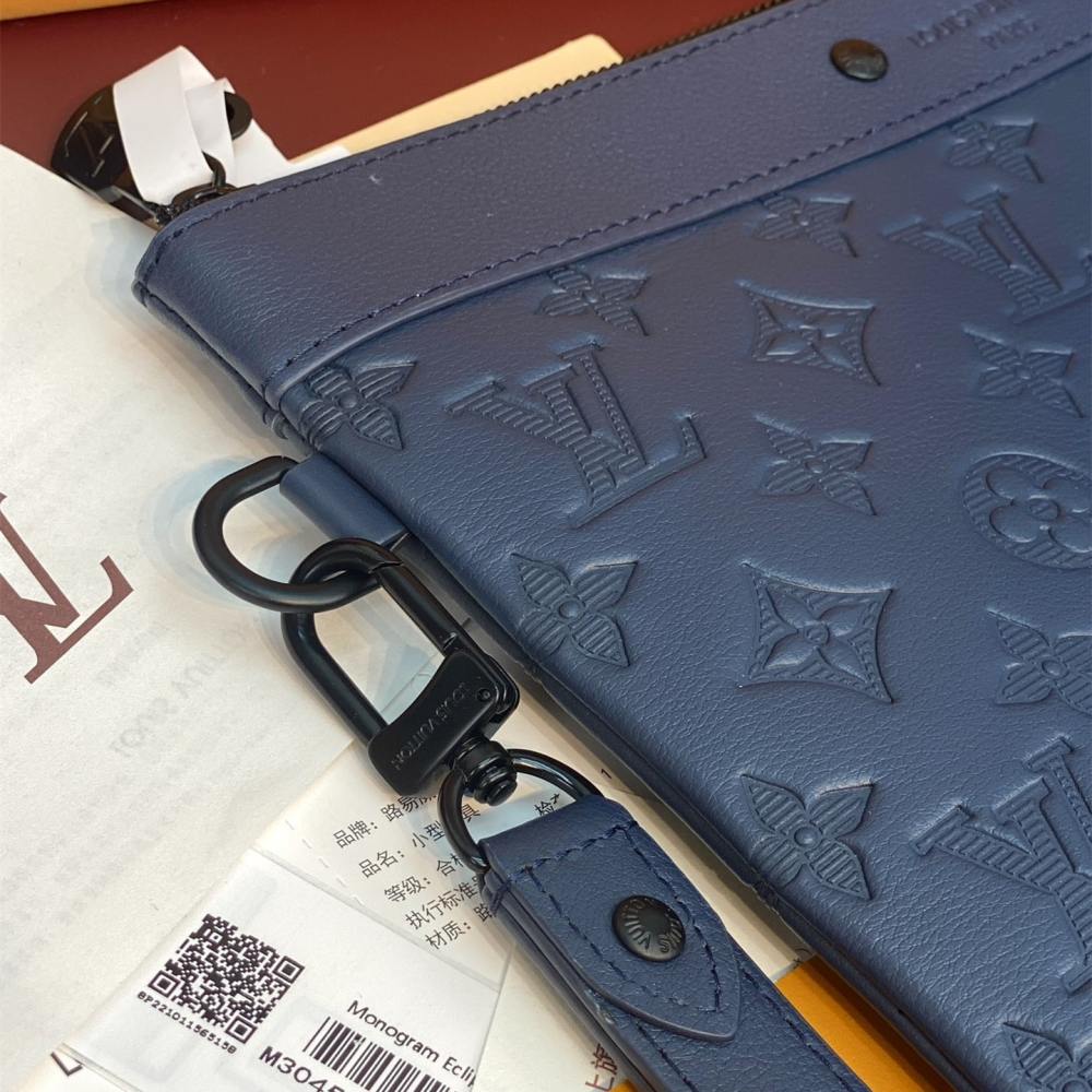 高仿LV*PochetteTogo系列M81579牛皮印花手拿包黑色免檢版