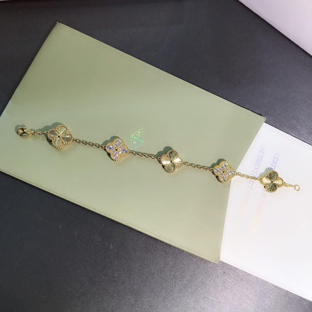 高仿首飾VanCleef&Arpels*RP4KN00五花四葉草金色手鏈