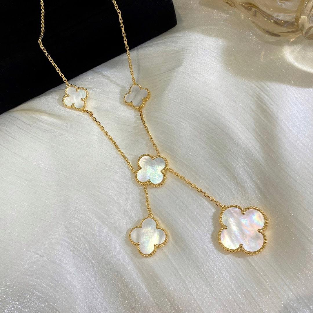 高仿首飾VanCleef&Arpels*RD79200四葉草6花頸鏈黃金款