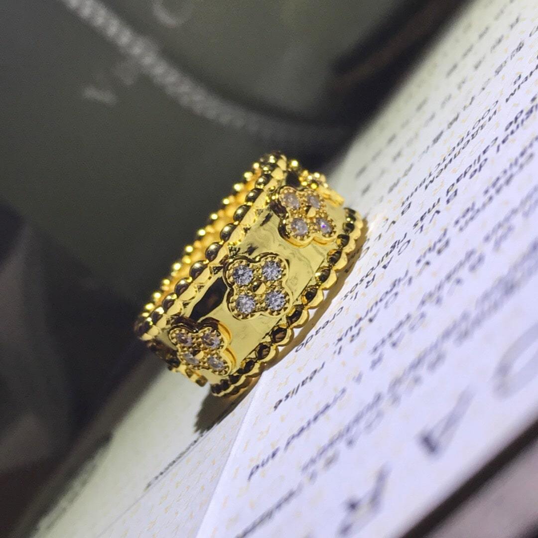 高仿首飾VanCleef&Arpels*RO9NC00鑲鑽萬花筒戒指黃金中號