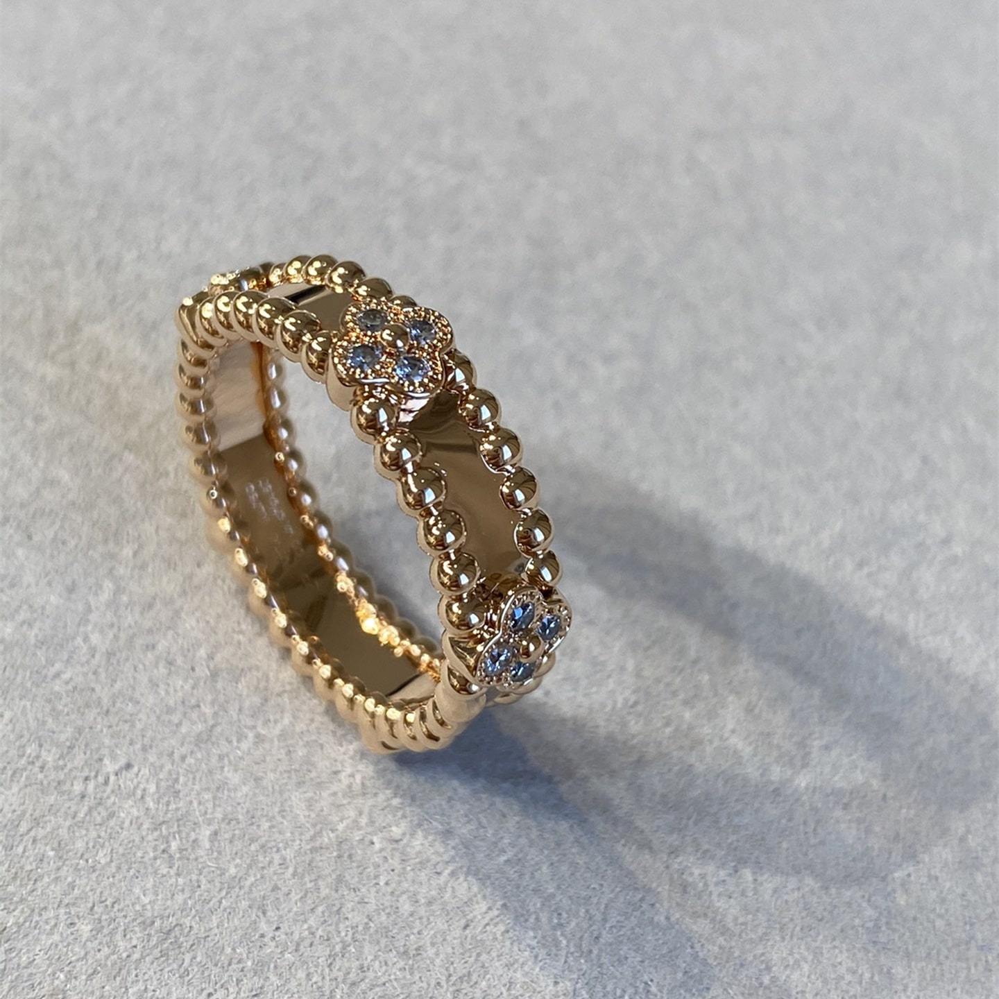 高仿首飾VanCleef&Arpels*RPJMY00鑲鑽萬花筒戒指玫瑰金