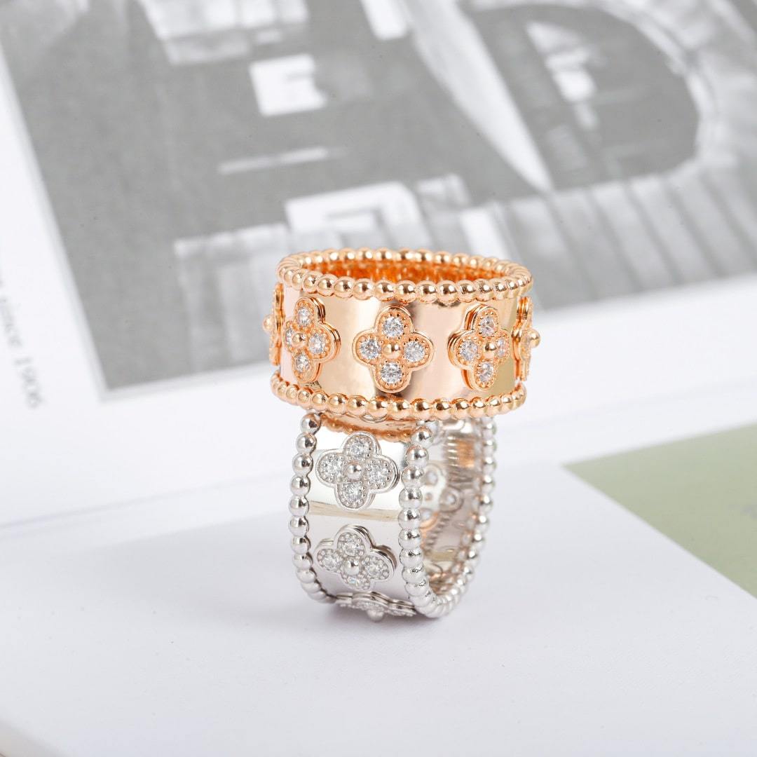 高仿首飾VanCleef&Arpels*RO9LN00鑲鑽萬花筒戒指玫瑰金中號