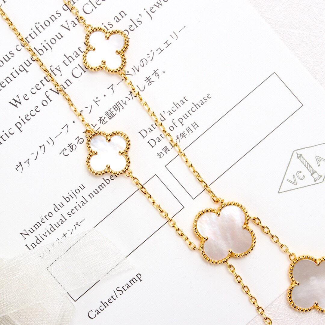 高仿首飾VanCleef&Arpels*RD79200四葉草6花頸鏈黃金款