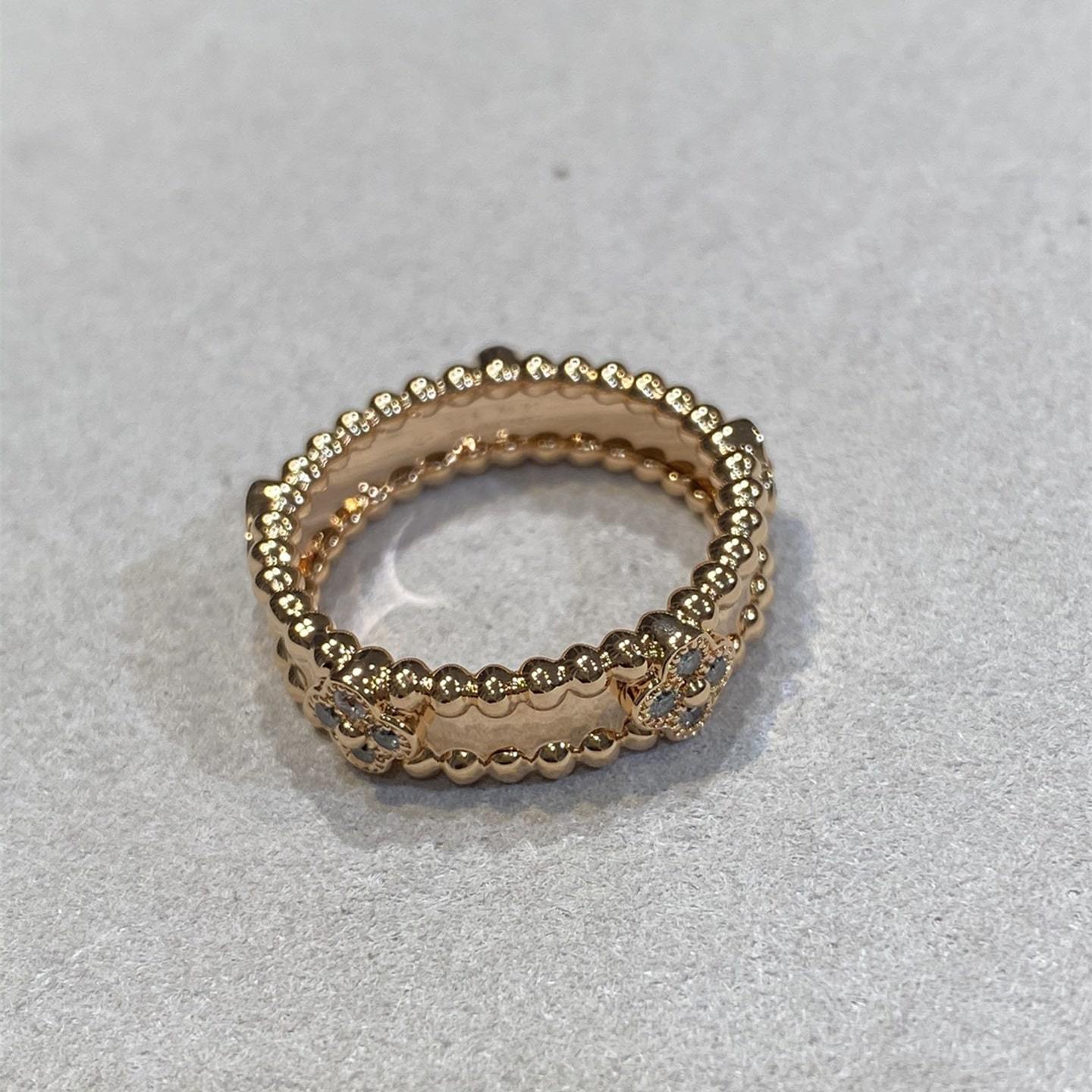 高仿首飾VanCleef&Arpels*RPJMY00鑲鑽萬花筒戒指玫瑰金