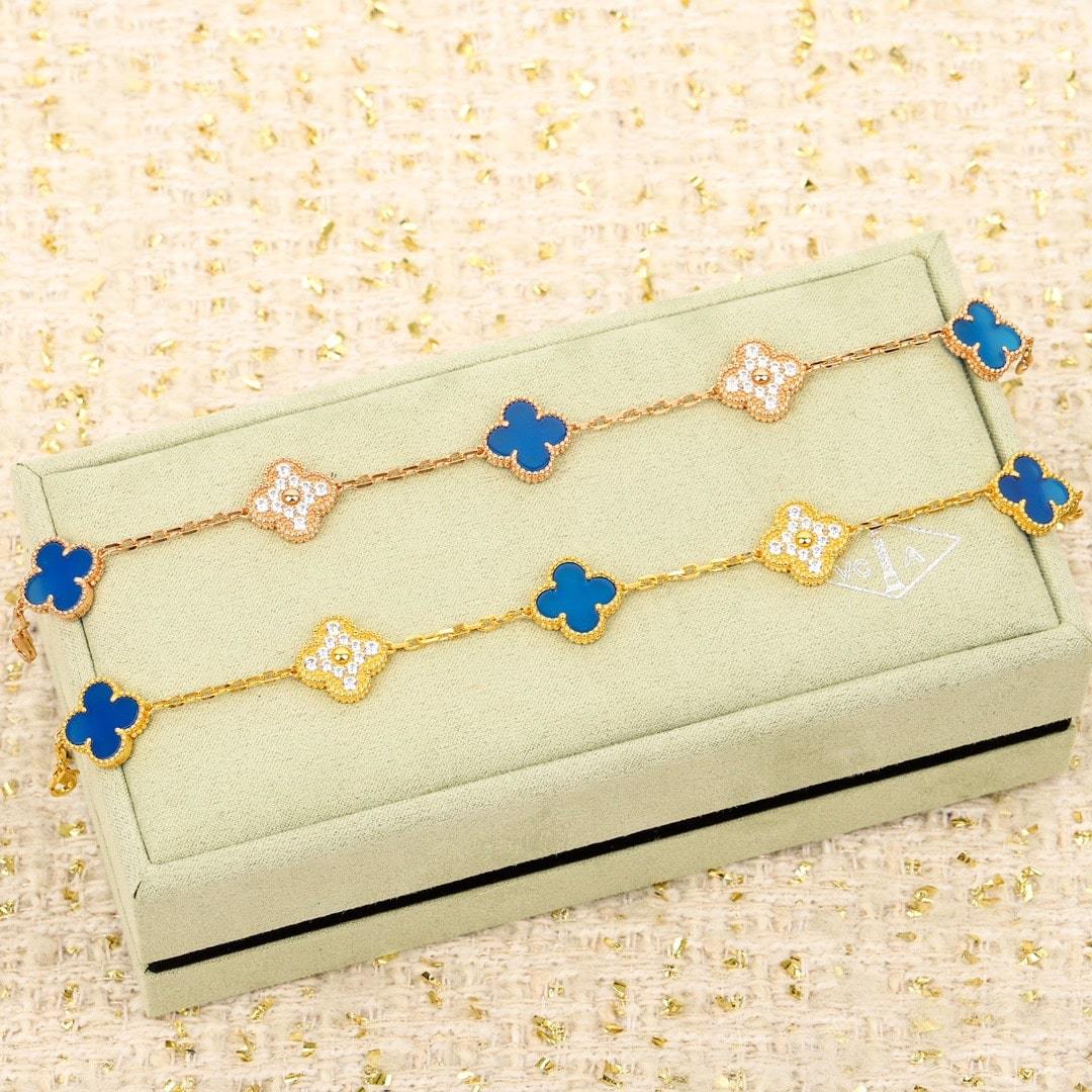 高仿首飾VanCleef&Arpels*RO9LW00四葉草5花手鏈黃金款