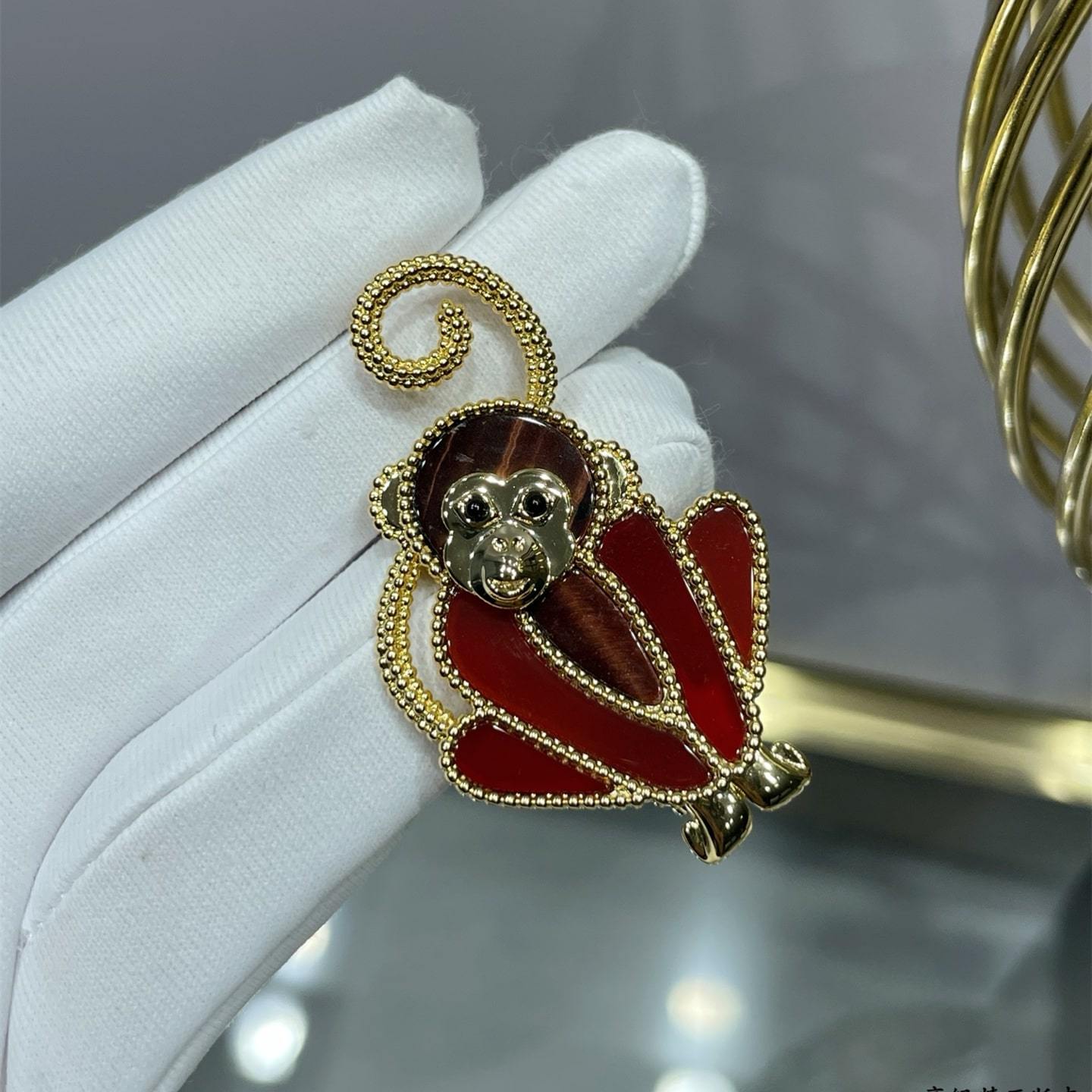 高仿首飾VanCleef&Arpels*RP7UL00猴子瑪瑙胸針