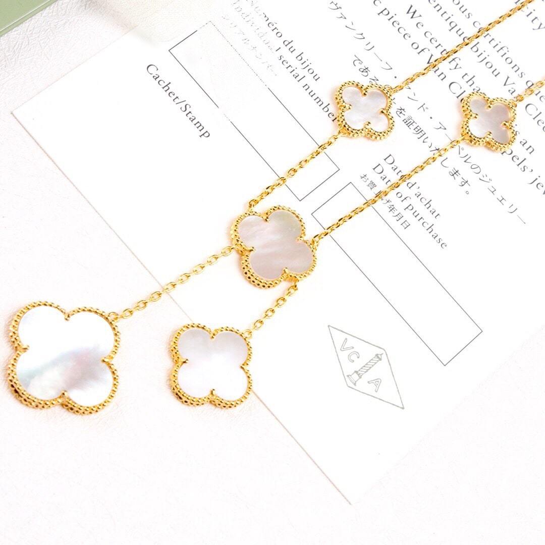高仿首飾VanCleef&Arpels*RD79200四葉草6花頸鏈黃金款