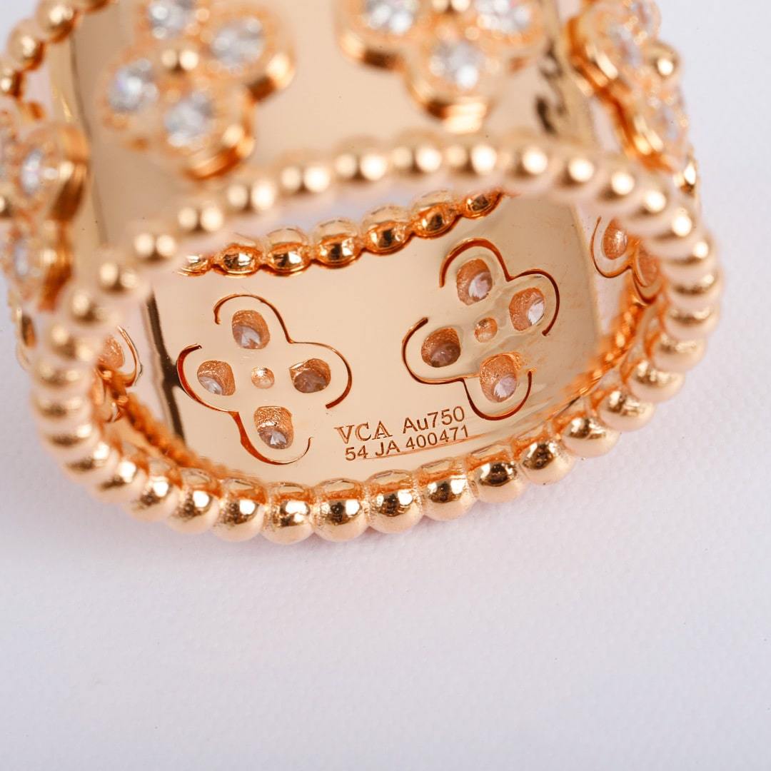 高仿首飾VanCleef&Arpels*RO9LN00鑲鑽萬花筒戒指玫瑰金中號
