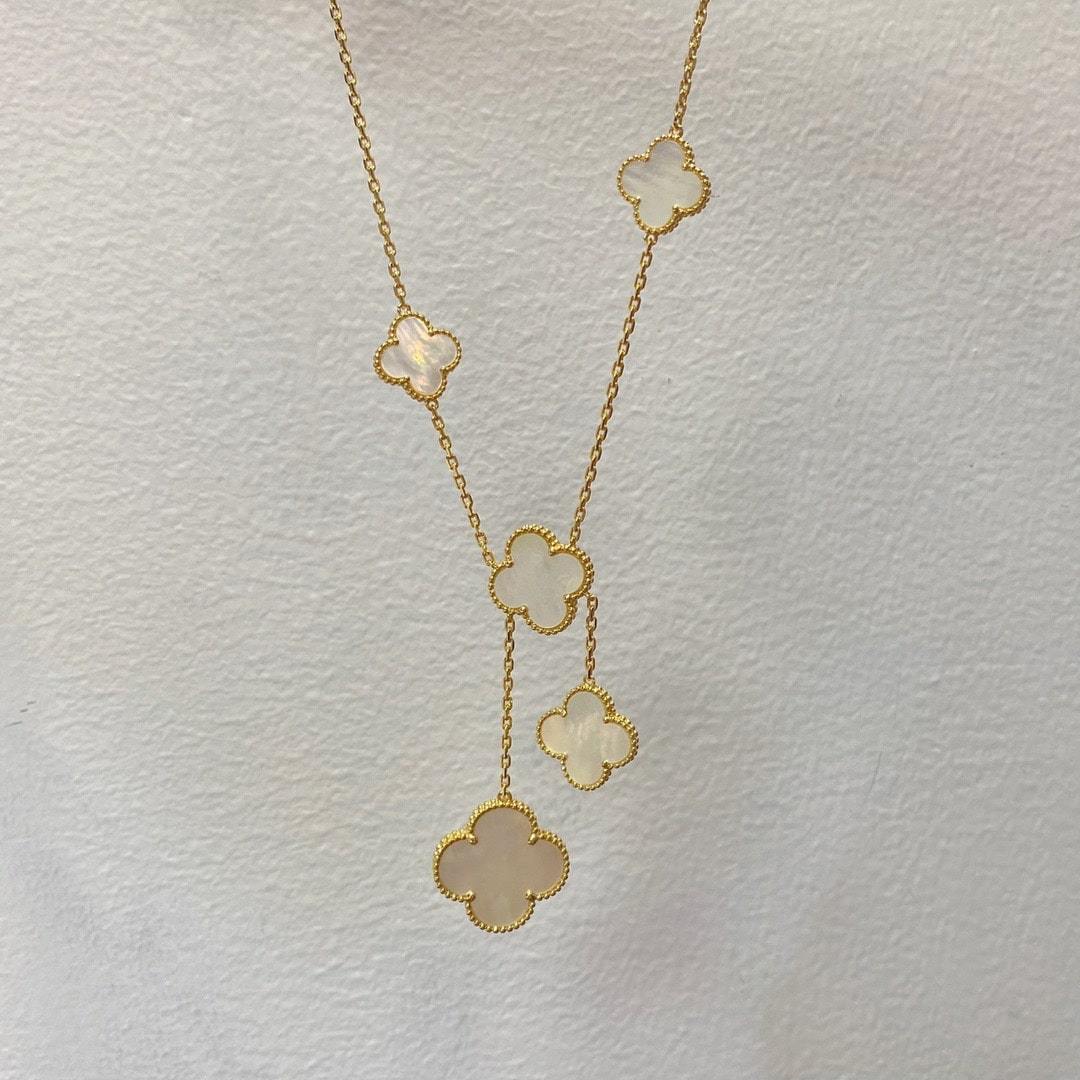 高仿首飾VanCleef&Arpels*RD79200四葉草6花頸鏈黃金款