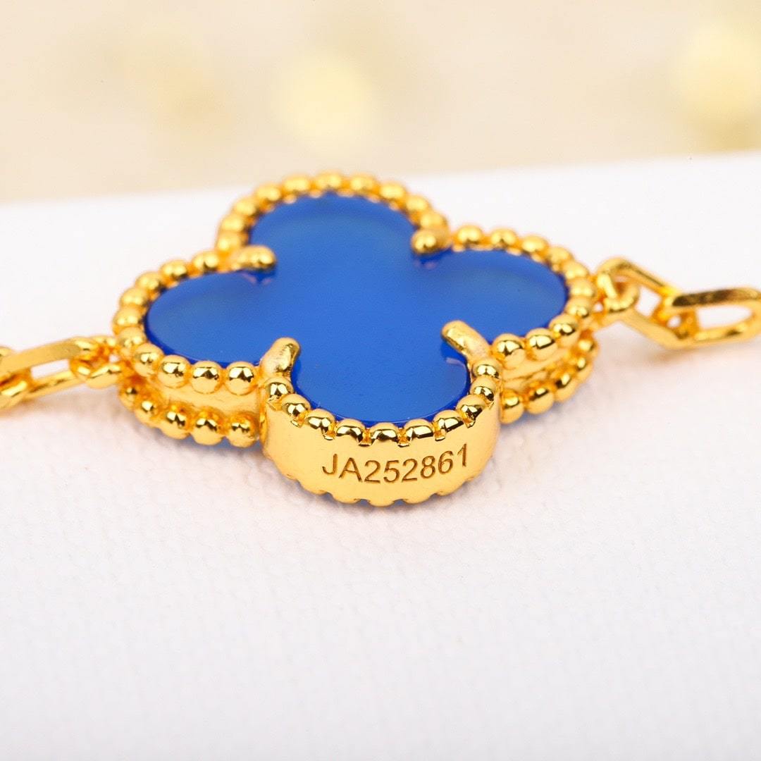 高仿首飾VanCleef&Arpels*RO9LW00四葉草5花手鏈黃金款