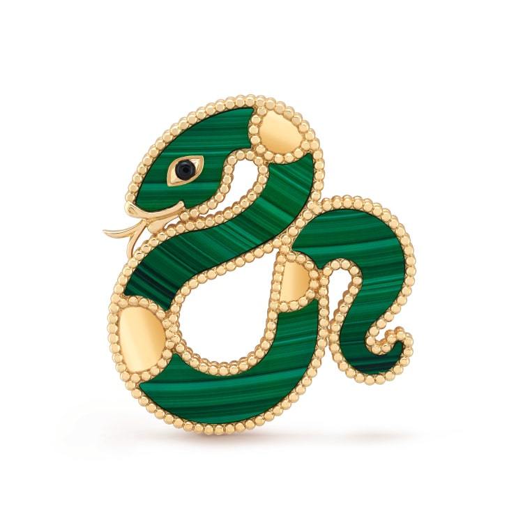 高仿首飾VanCleef&Arpels*RP7UJ00蛇形瑪瑙圖案胸針