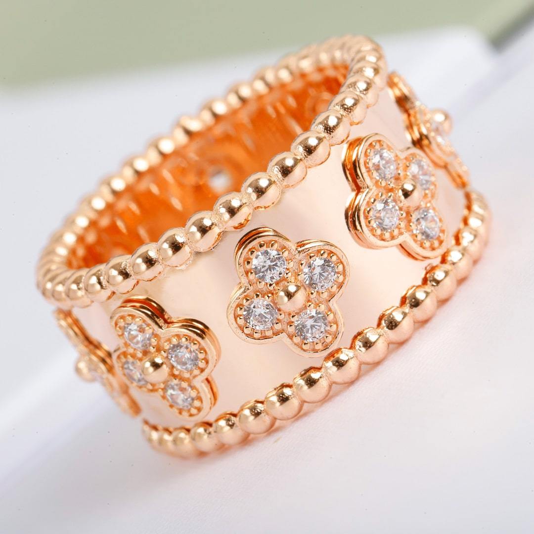 高仿首飾VanCleef&Arpels*RO9LN00鑲鑽萬花筒戒指玫瑰金中號