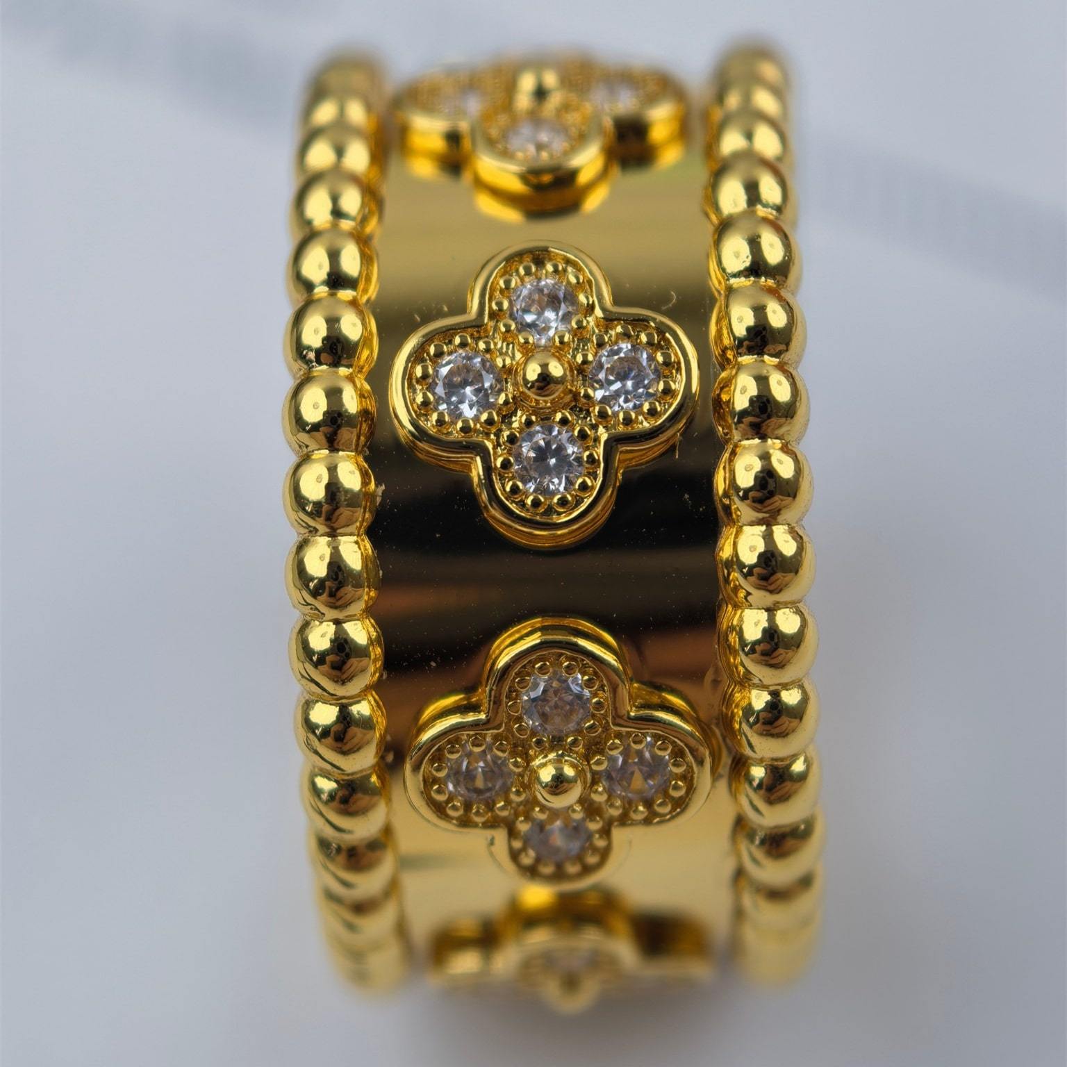 高仿首飾VanCleef&Arpels*RO9NC00鑲鑽萬花筒戒指黃金中號