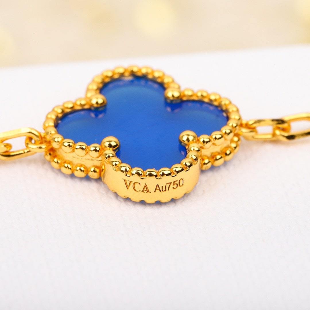 高仿首飾VanCleef&Arpels*RO9LW00四葉草5花手鏈黃金款