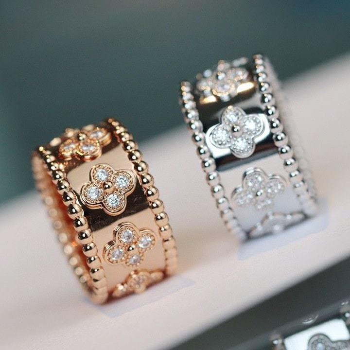高仿首飾VanCleef&Arpels*RO9ND00鑲鑽萬花筒戒指白金中號