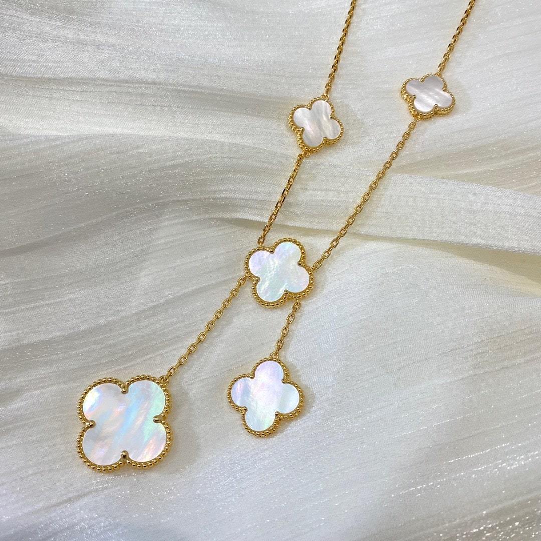 高仿首飾VanCleef&Arpels*RD79200四葉草6花頸鏈黃金款