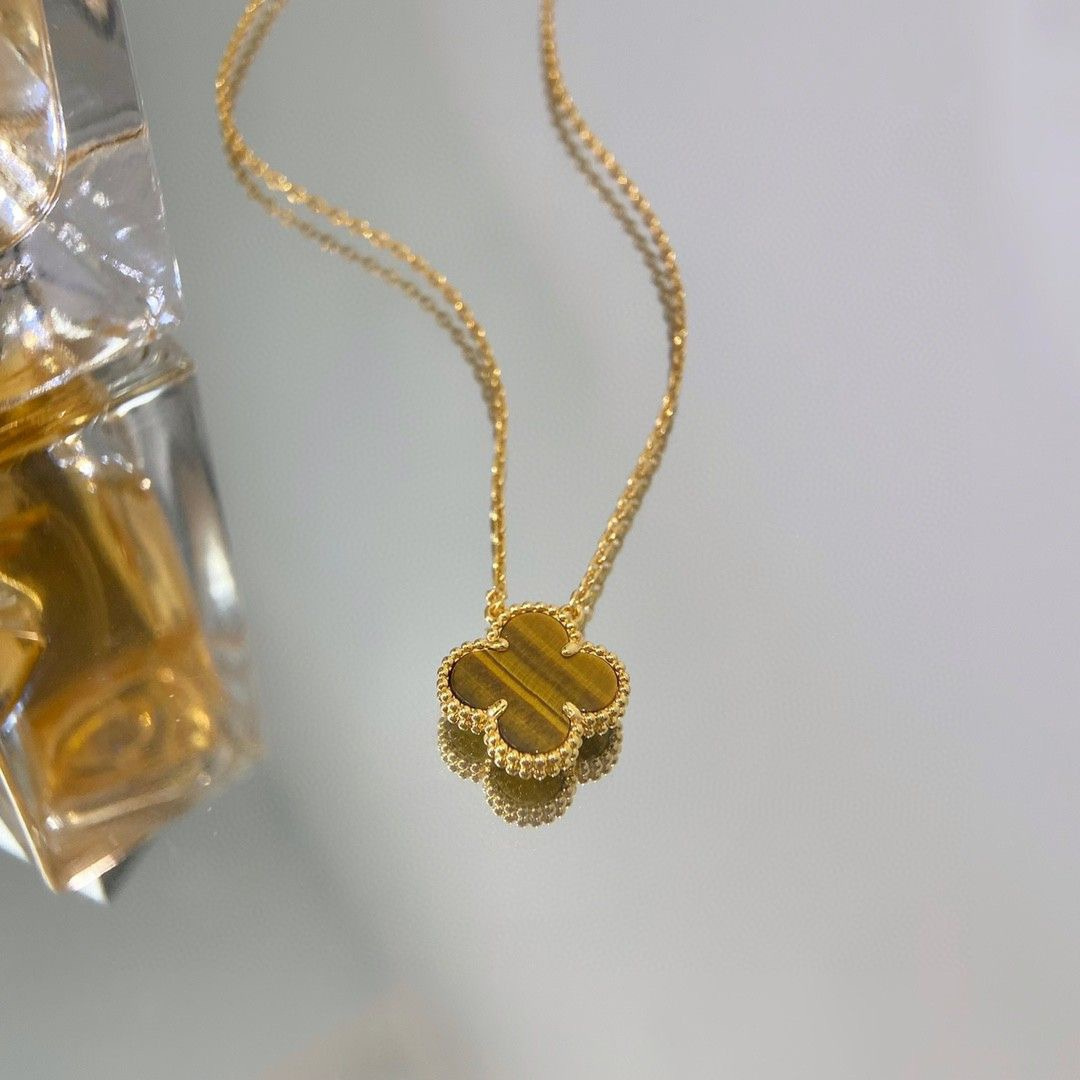 高仿首飾VanCleef&Arpels*RD38600四葉草虎眼石頸鏈中號