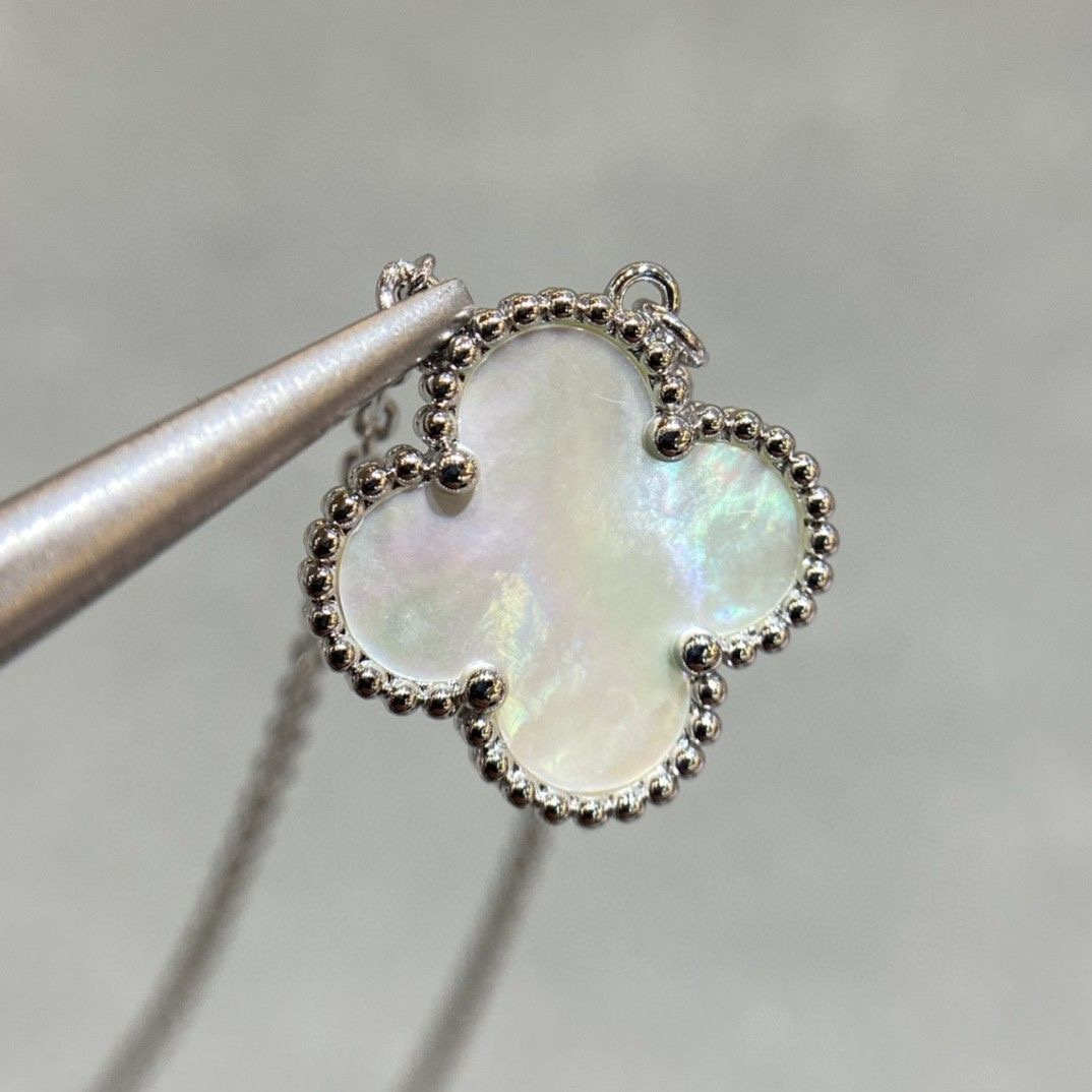 高仿首飾VanCleef&Arpels*RD48700四葉草白貝母頸鏈中號
