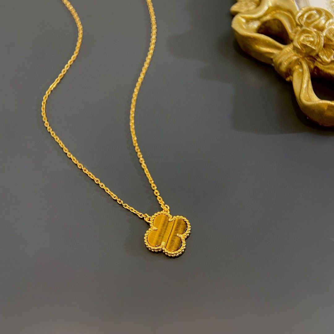高仿首飾VanCleef&Arpels*RD38600四葉草虎眼石頸鏈中號