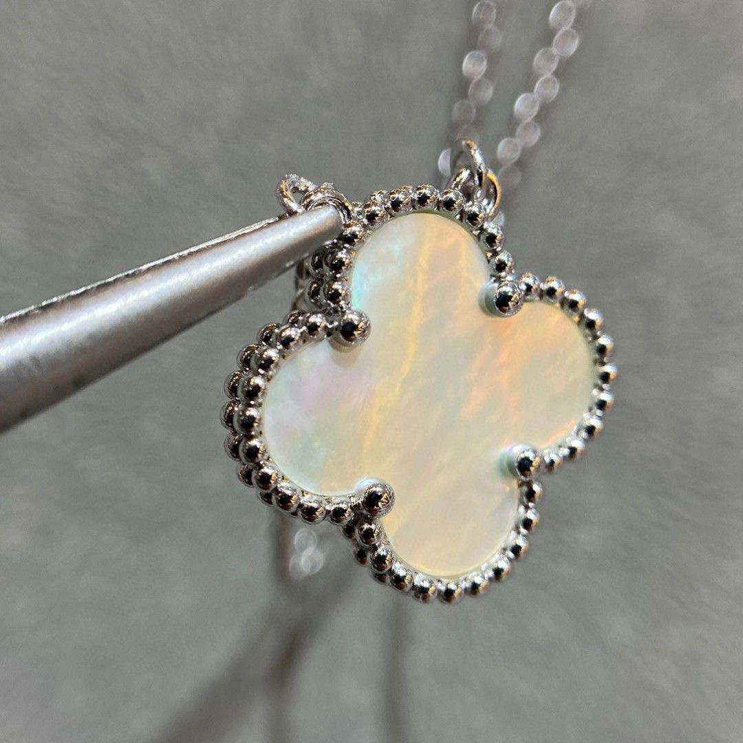 高仿首飾VanCleef&Arpels*RD48700四葉草白貝母頸鏈中號