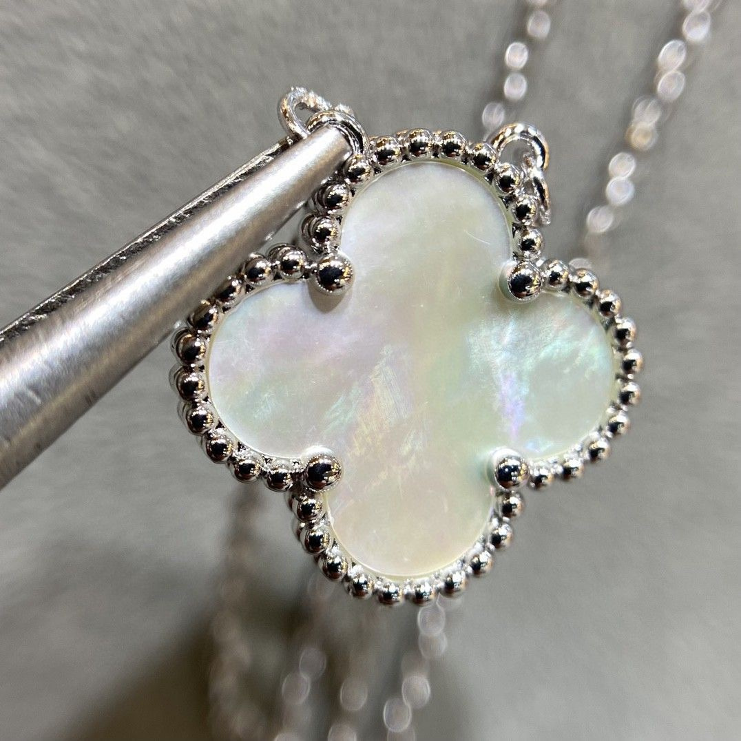 高仿首飾VanCleef&Arpels*RD48700四葉草白貝母頸鏈中號