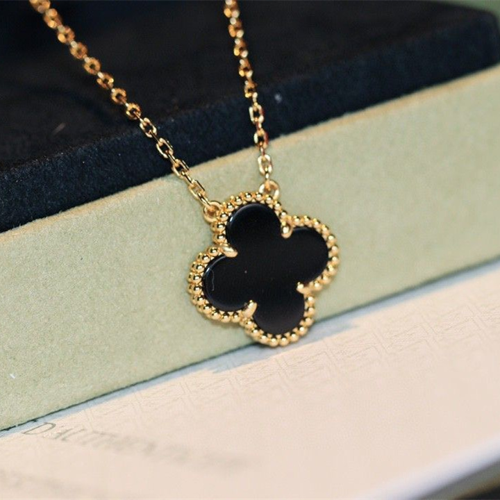 高仿首飾VanCleef&Arpels*RA45800四葉草黑瑪瑙頸鏈中號