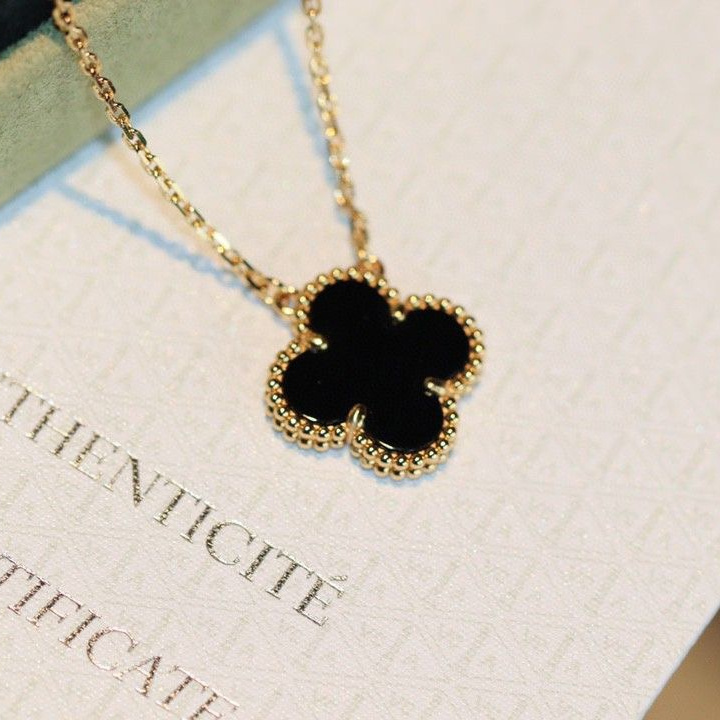 高仿首飾VanCleef&Arpels*RA45800四葉草黑瑪瑙頸鏈中號