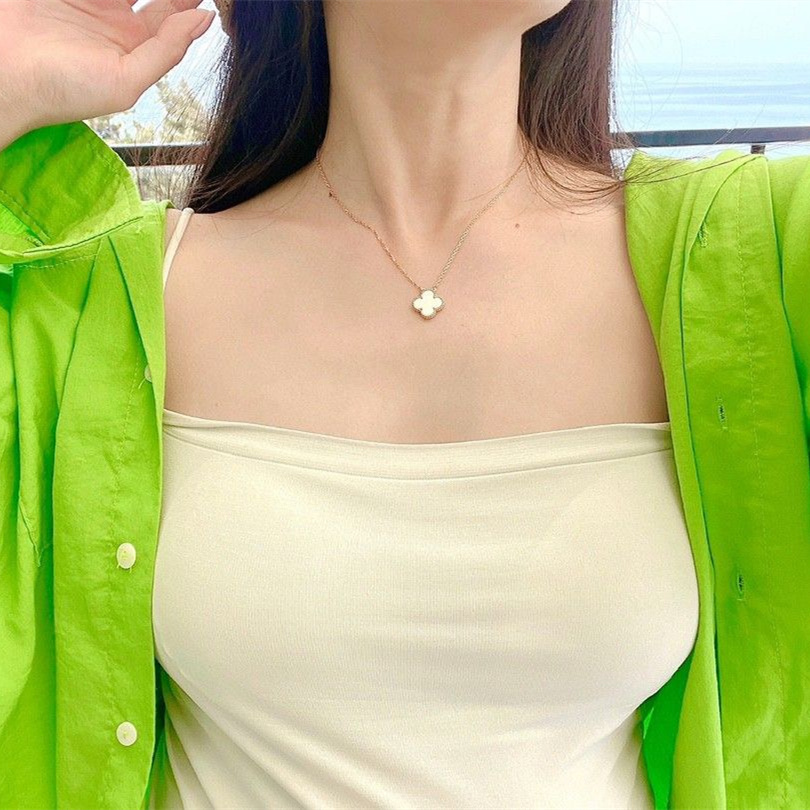 高仿首飾VanCleef&Arpels*RD48700四葉草白貝母頸鏈中號